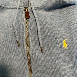 Light Blue, Yellow Horse - Polo Full-Zip Hoodie L - worn once